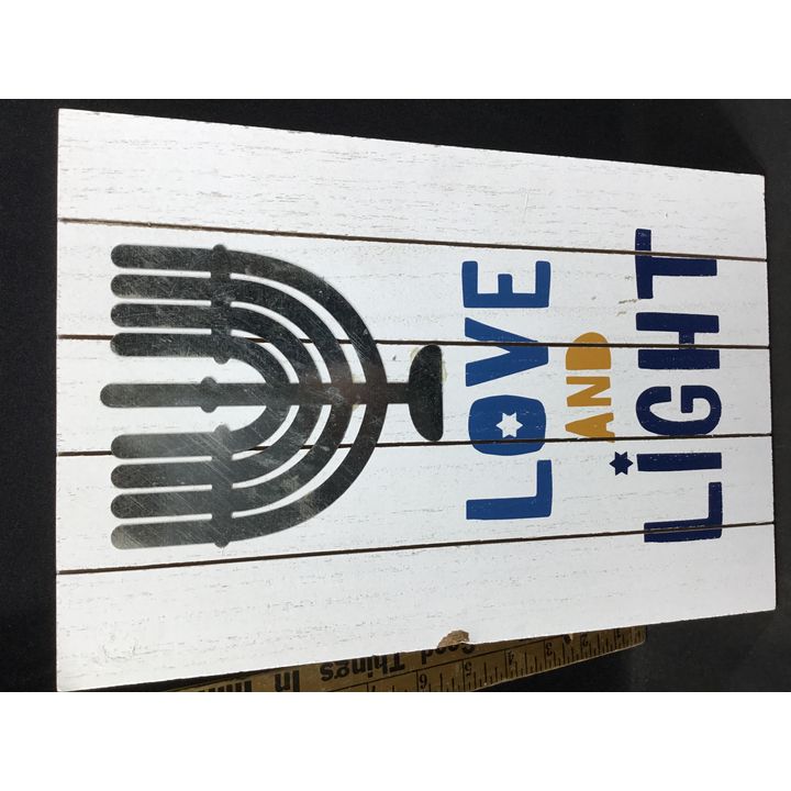 Wood Wall Décor "Love And Light" 12" x 8"