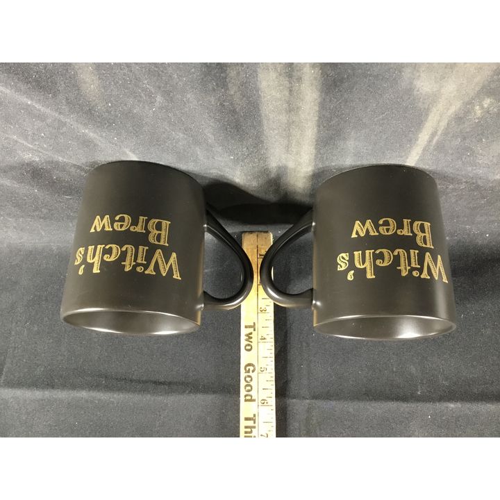 (2) Threshold Stoneware Mug "Witch's Brew" Coffee Cup