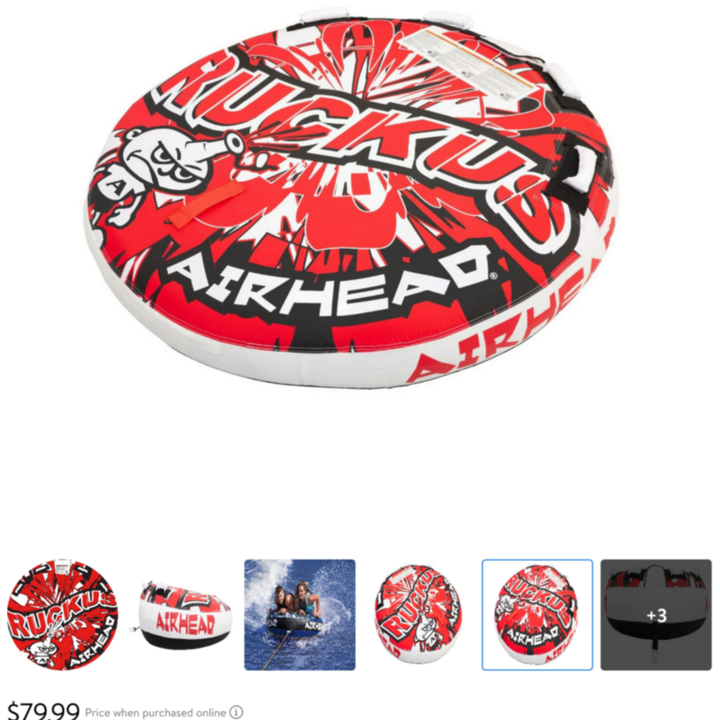 Airhead Ruckus 58" Towable 2 Rider Water Tube
