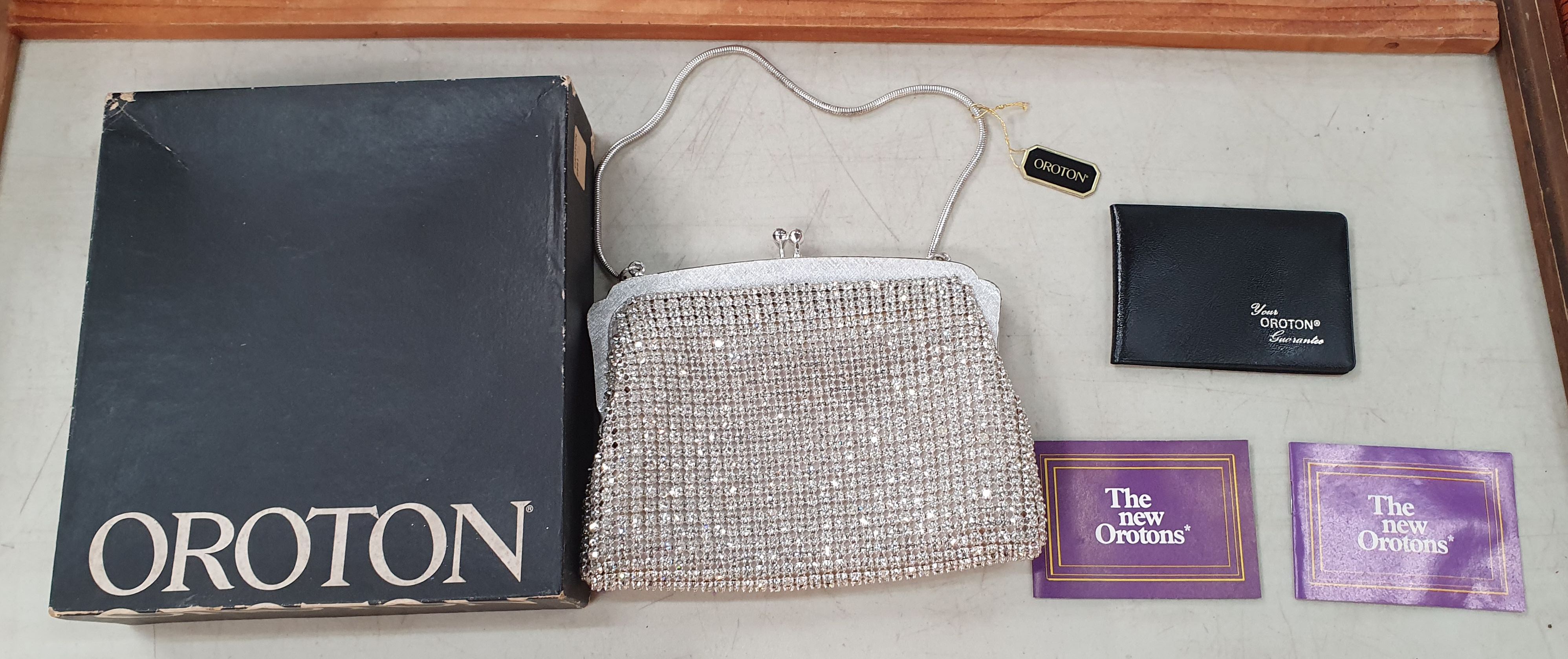 A VERY BEAUTIFUL OROTON RHINESTONE EVENING BAG