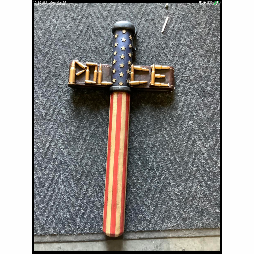 Police Stars/Stripes Poly Resin Cross 24" Tall