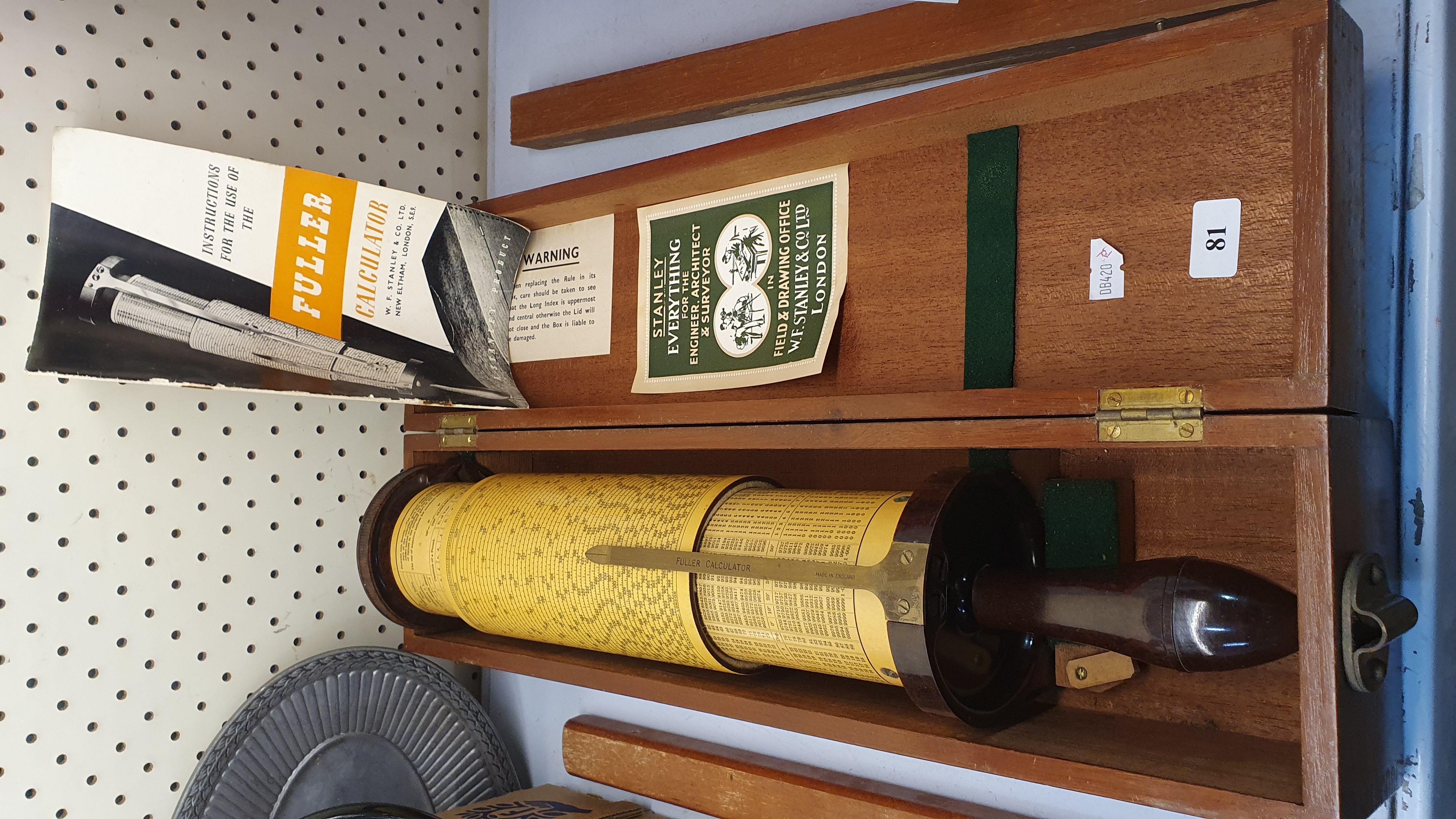 81 · A 'W F STANLEY & CO' FULLERS CALCULATOR CYLINDRICAL SLIDE RULE