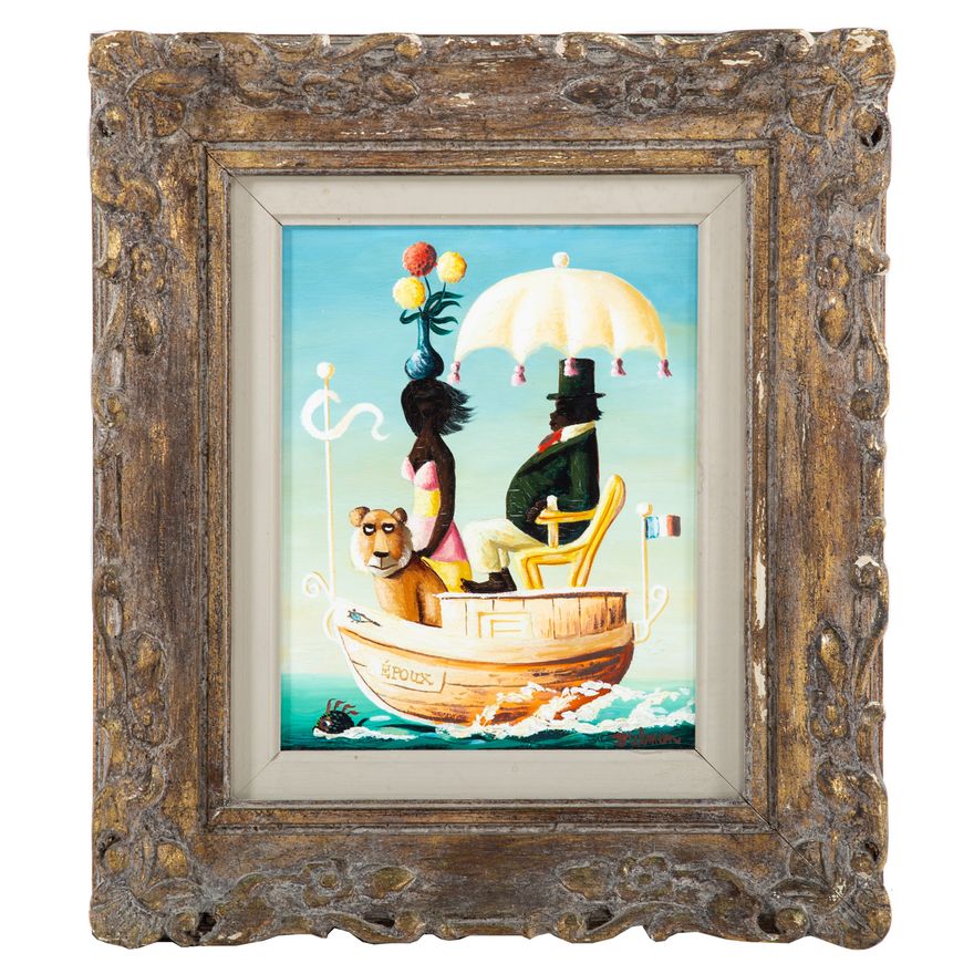 Orville Bulman. "Le Barque Epoux," oil