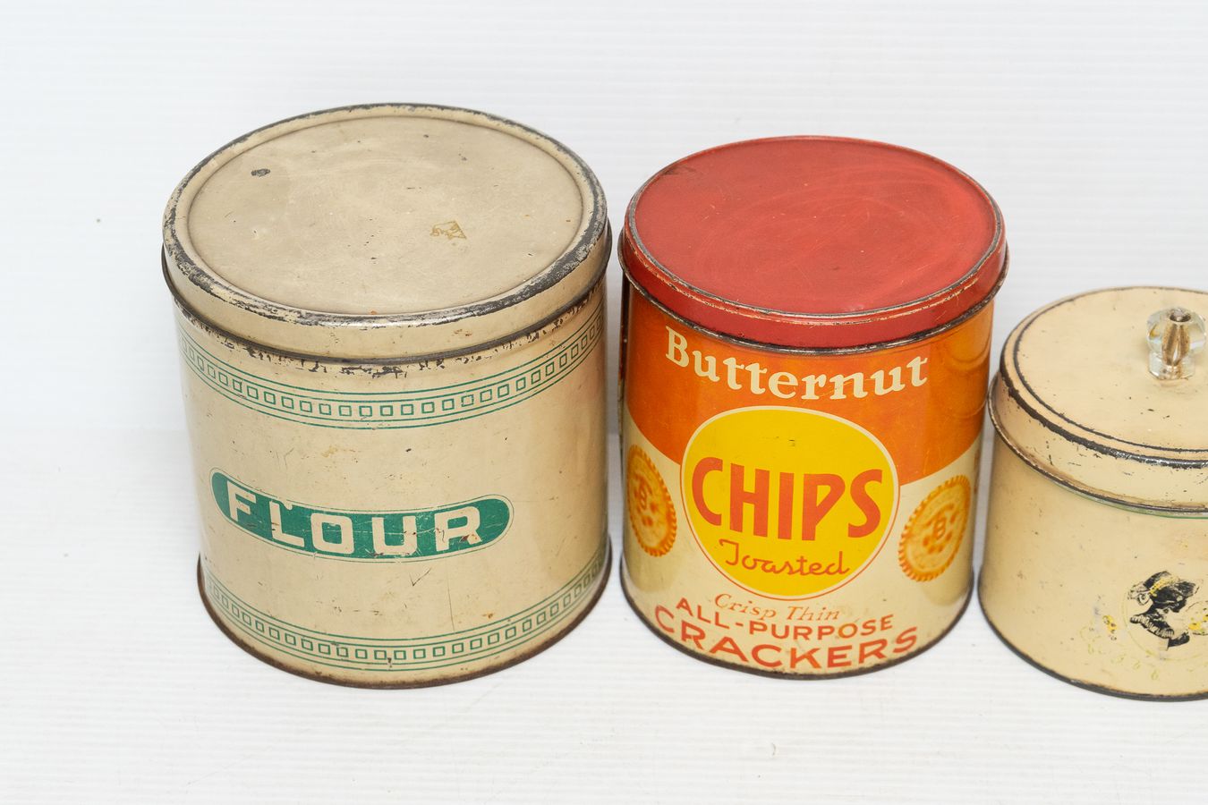 Vintage Canisters, Cracker Tin and KVP Waxed Paper Harritt Group, Inc