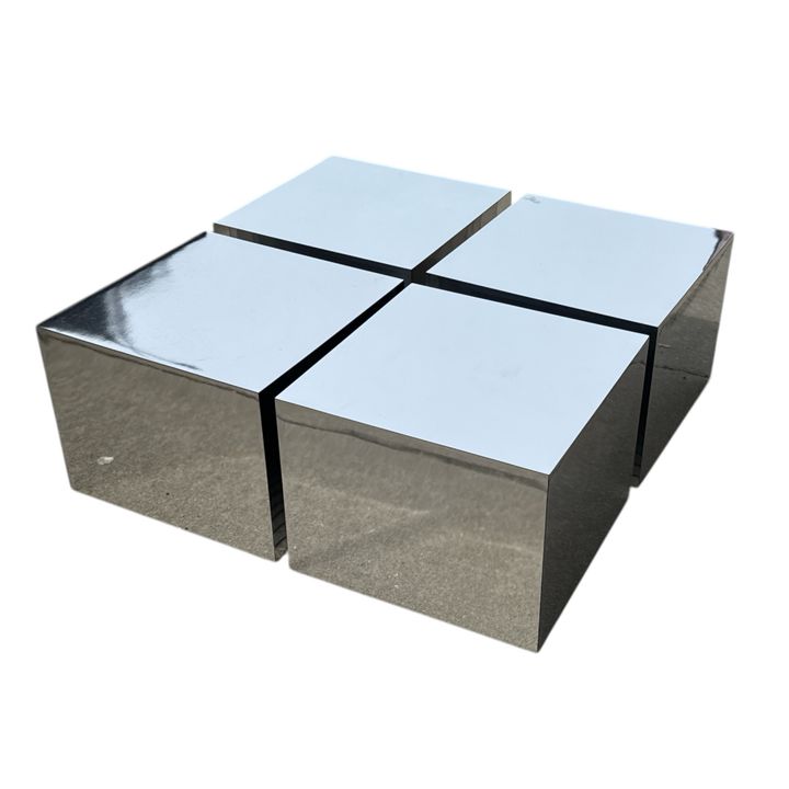 Mirrored Mid Century Modular Coffee Table, 4 Pieces