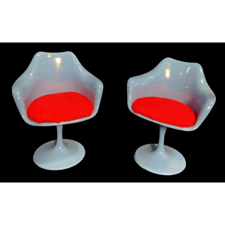 Miniature Mid Century Tulip Style Chairs, Pair