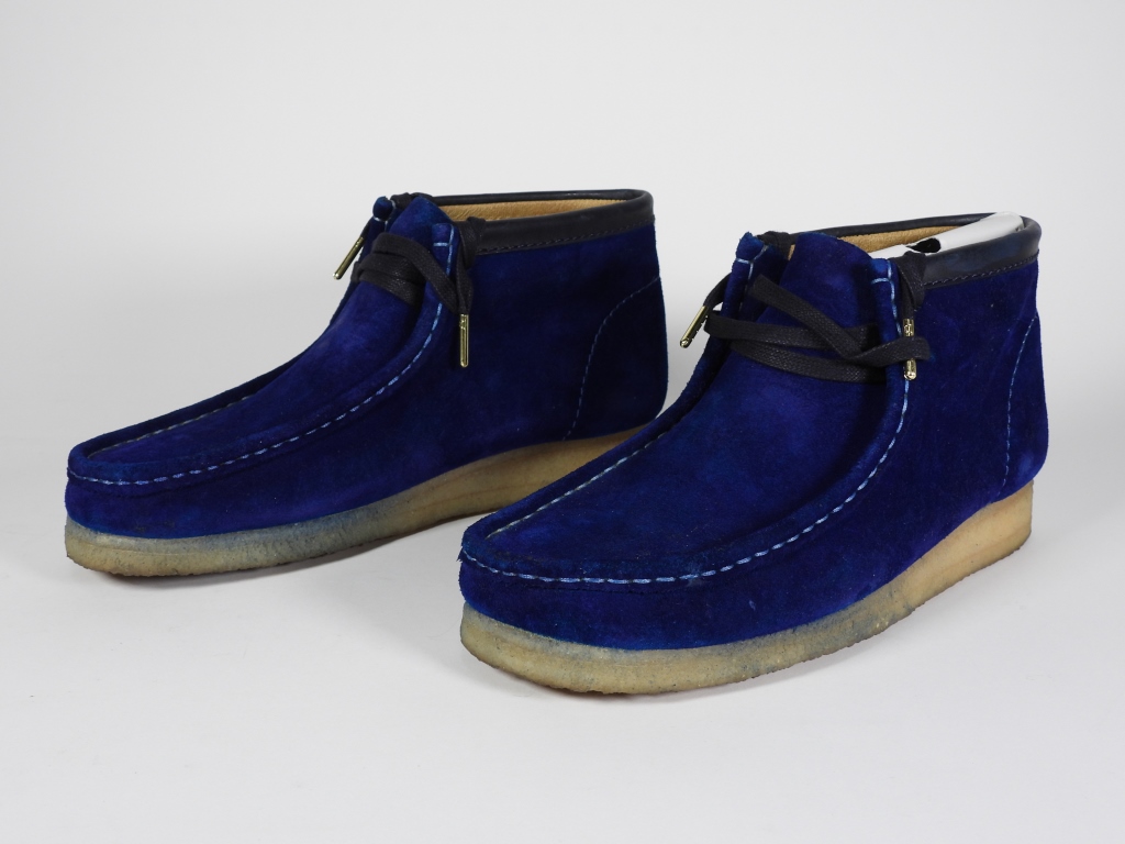 Clarks Wu-Wear Custom Royal Blue Wallabee Boots | Bruneau and Co.