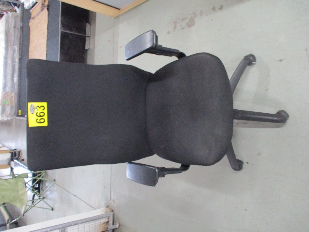 663 - 2 X BLACK FABRIC SWIVEL CHAIR .. CONDITION: PLUS 15% VAT & 10% ...