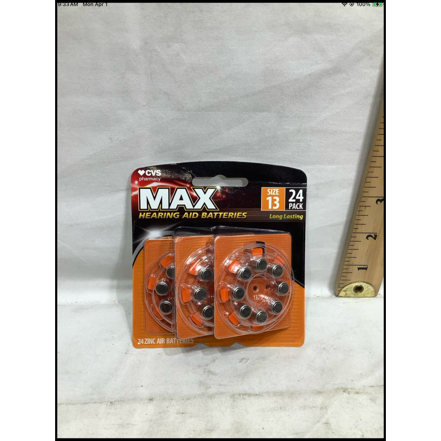 24pk MAX Hearing Air Batteries Size 13
