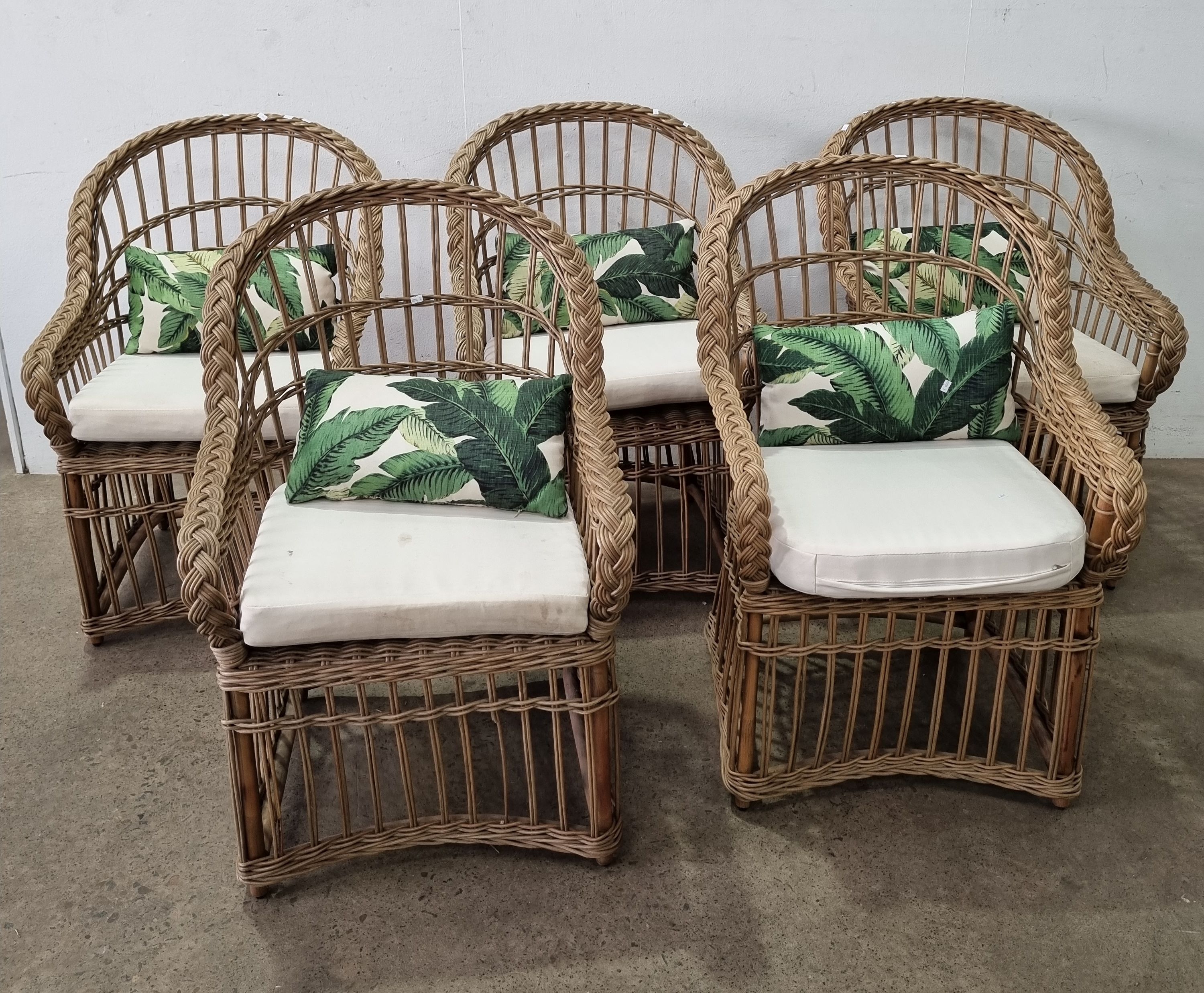 2183 · FIVE FAUX CANE CHAIRS