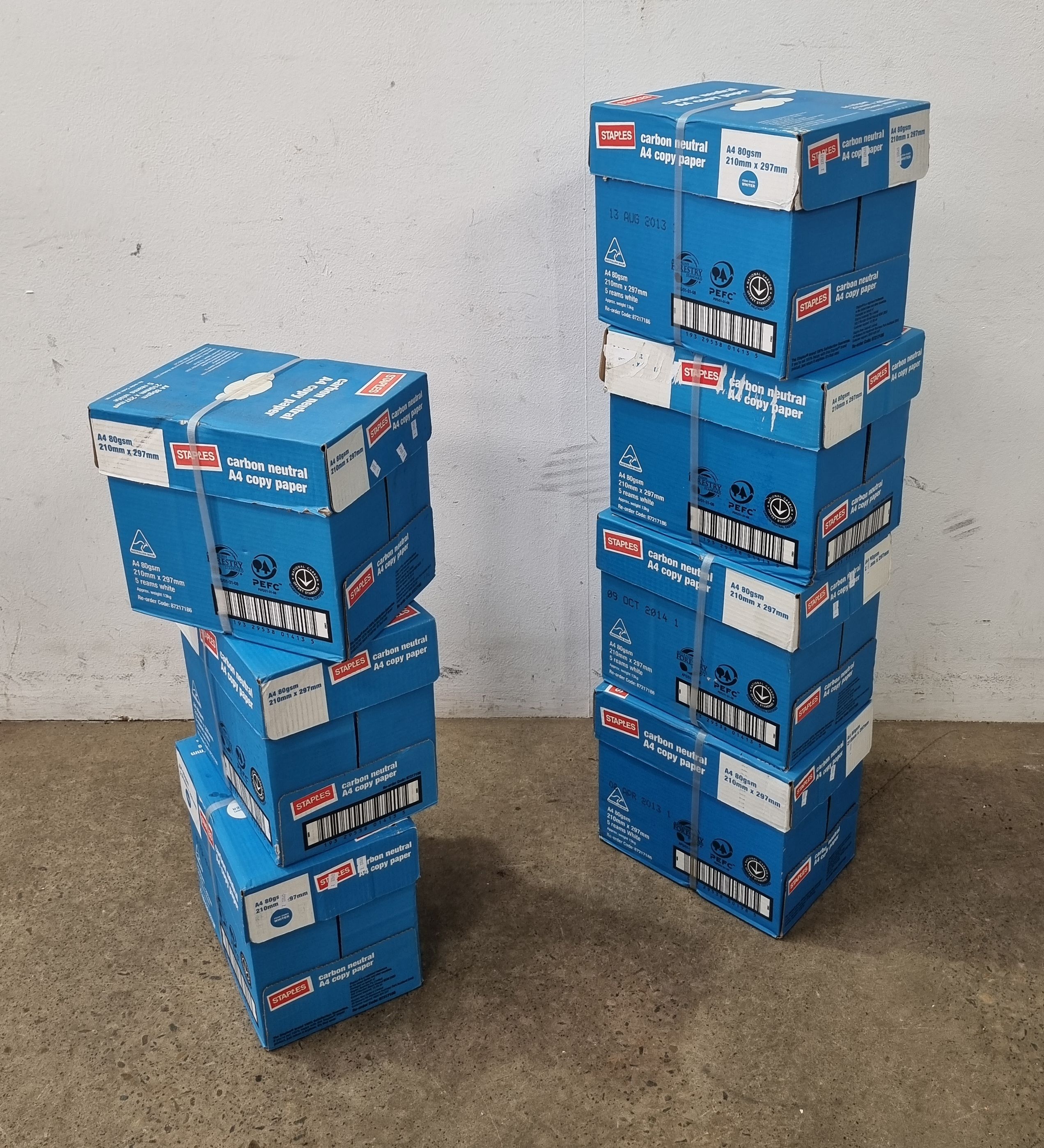 1247 · SEVEN BOXES OF STAPLES A4 CARBON NEUTRAL A4 COPY PAPER