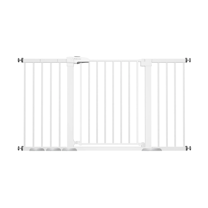 Babelio Adjustable 29"-55" Durable Metal Baby Gate w/ Pressure Mount (White)