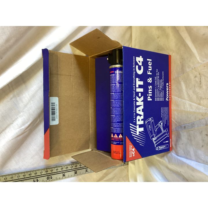 Powers Fasteners Trak- It C4 Pins & Fuel (1/2'' Length, .120'' Shank Dia.) QTY 800 Pins