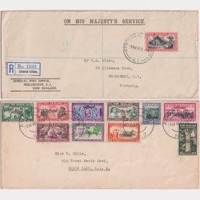 NZ Officials, 1940 ½d-1/- Centennial FDC original set of 10 canc Auckland cds 2 …