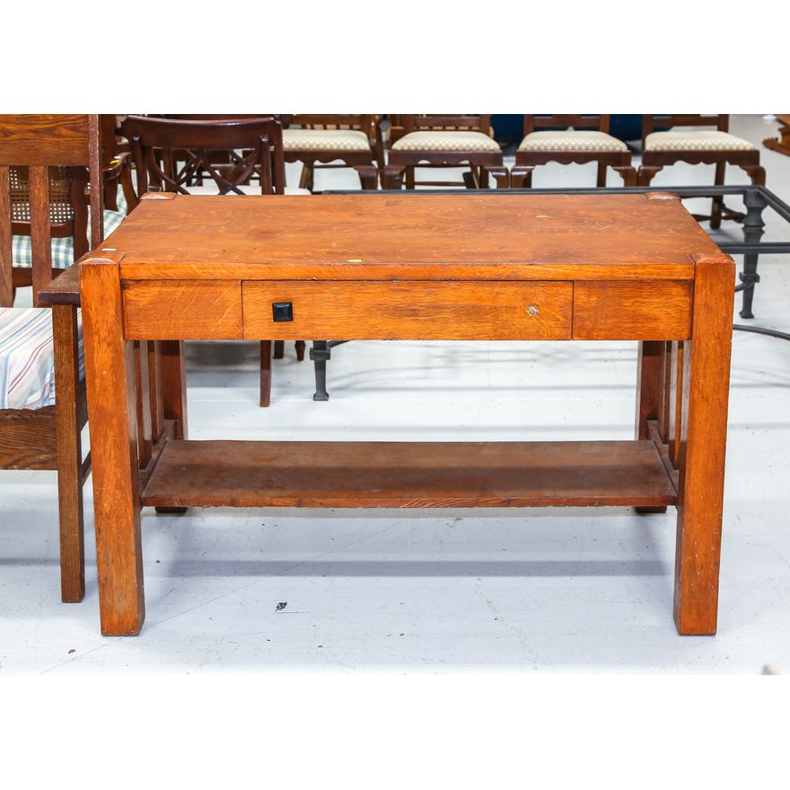 Arts & Crafts Style Quartersawn Oak Library Table