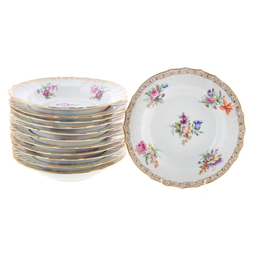 12 KPM Porcelain Soup Bowls