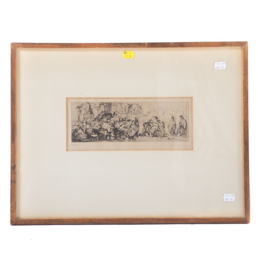 Auguste Brouet. Carnival Troupe, etching