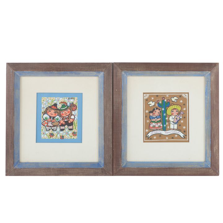 Gisella Loeffler. Two Framed Screenprints