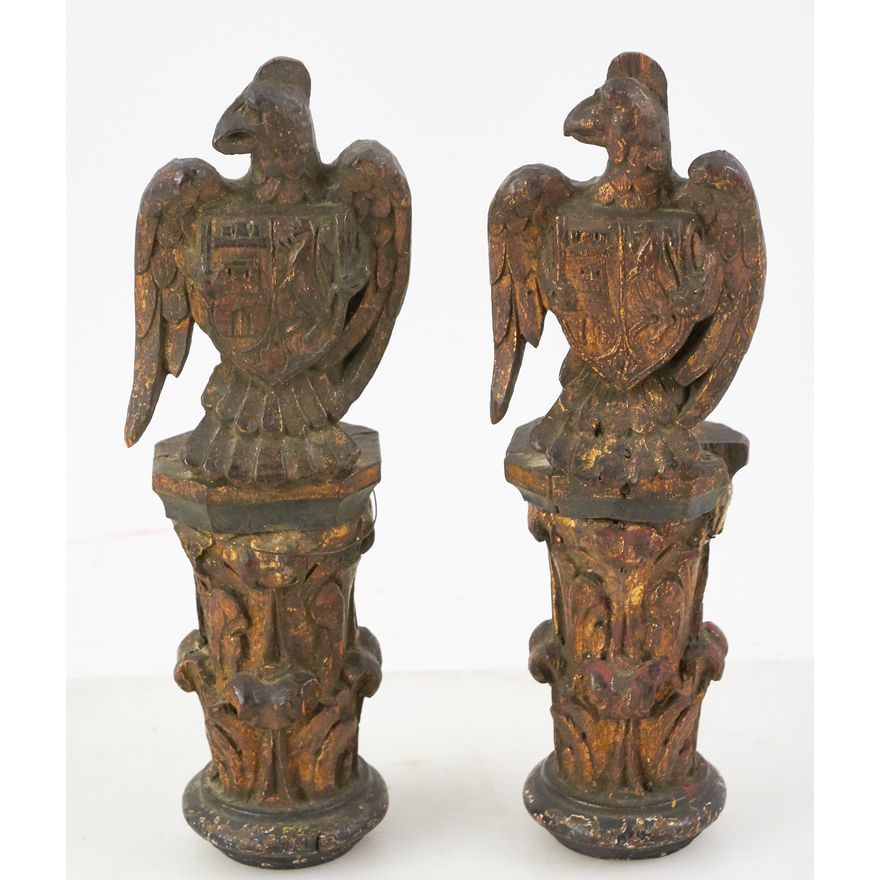 Pair of 19thC English Carved Eagle Posts | Kaminski Auctions