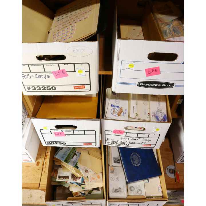 Six boxes of predominantly United States material, with additional worldwide material mixed in