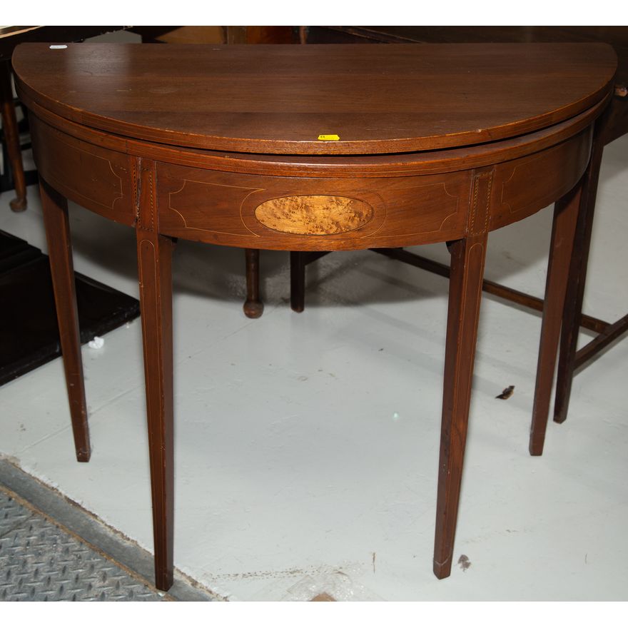 Hepplewhite Style Demilune Card Table