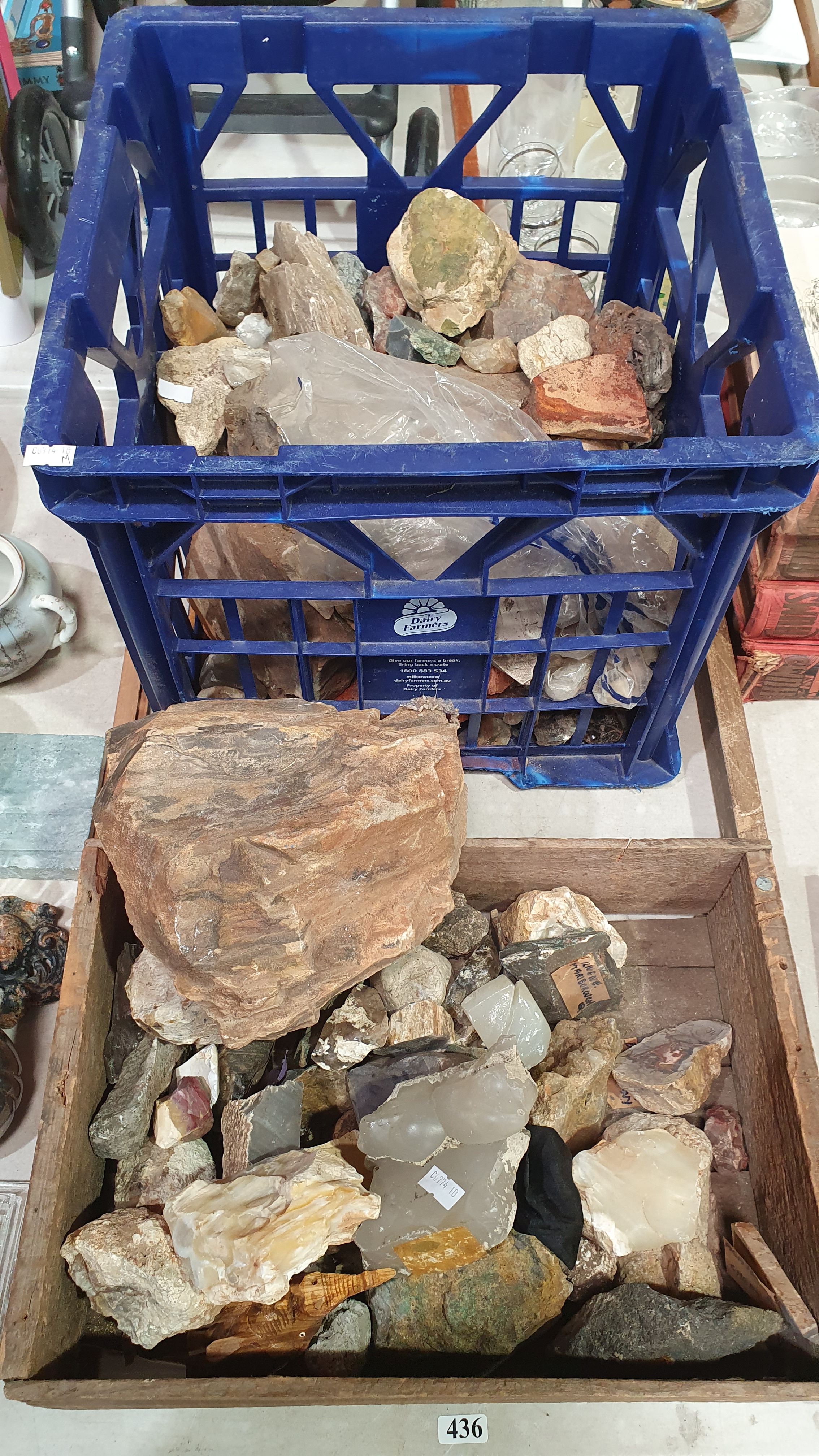 436 · TWO BOXES OF ROCK AND MINERAL SAMPLES