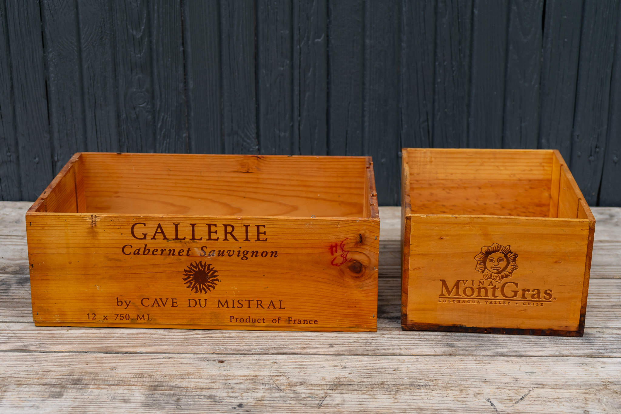 Two Wood Wine Crates Harritt Group, Inc