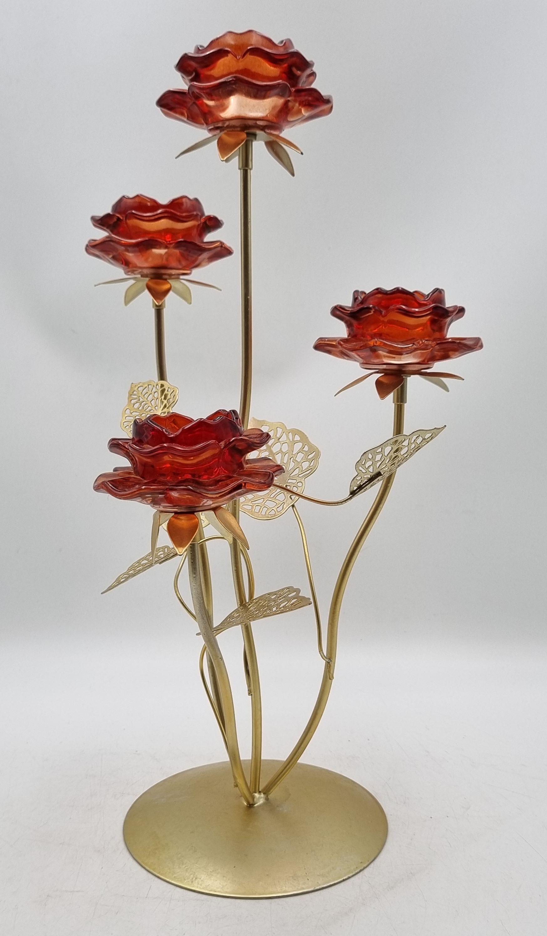 663 · A ROSE FORM FOUR LIGHT TEA LIGHT HOLDER