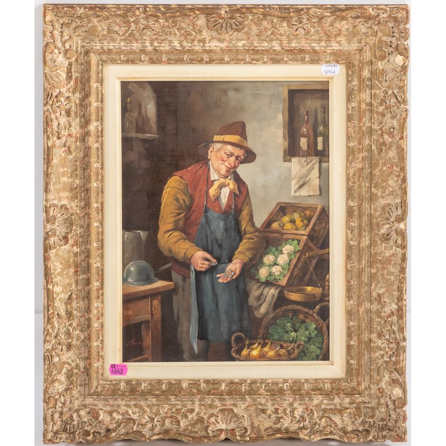 Franz Kerber. Green Grocer, oil