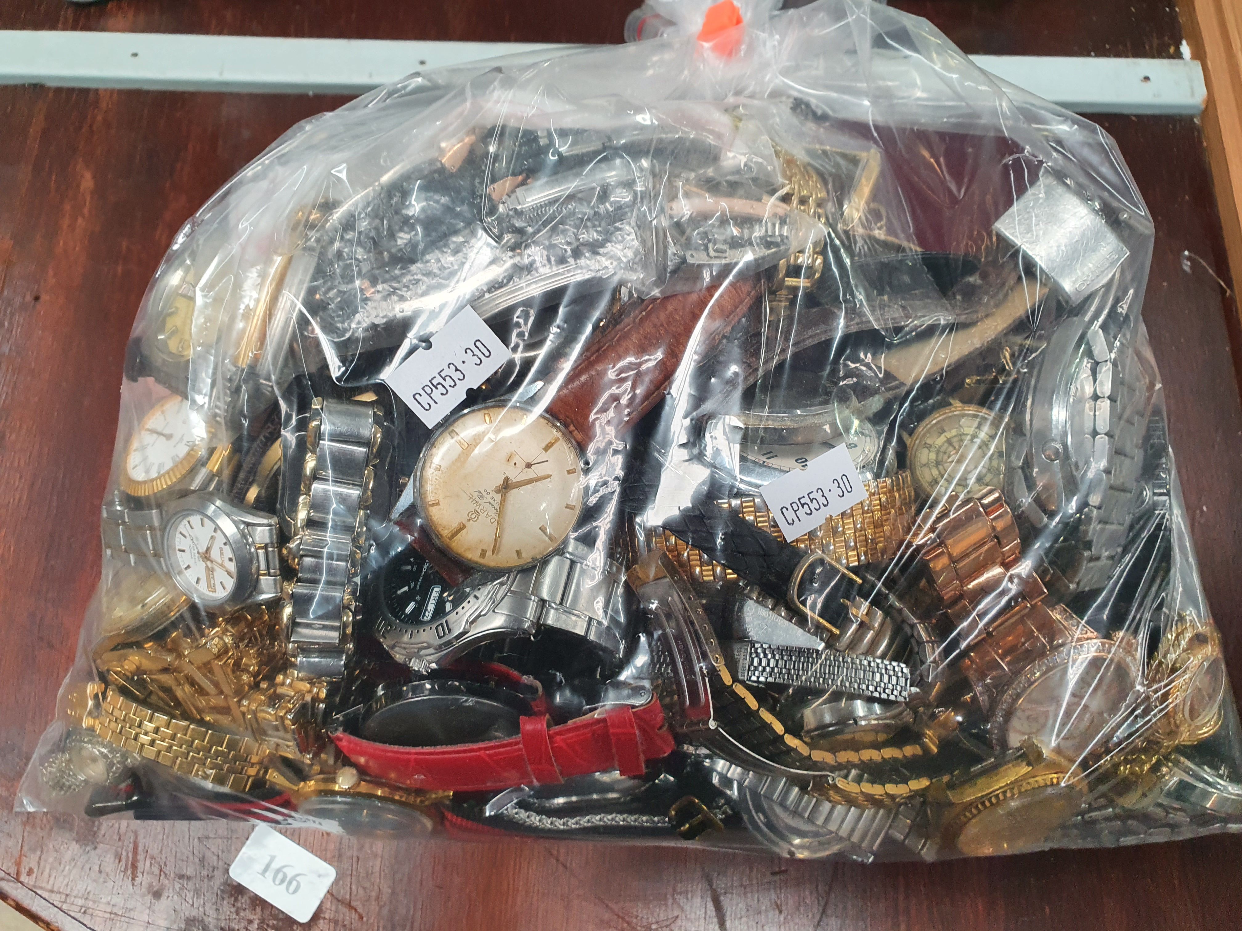 166 · A BAG OF VARIOUS WATCHES AND PARTS