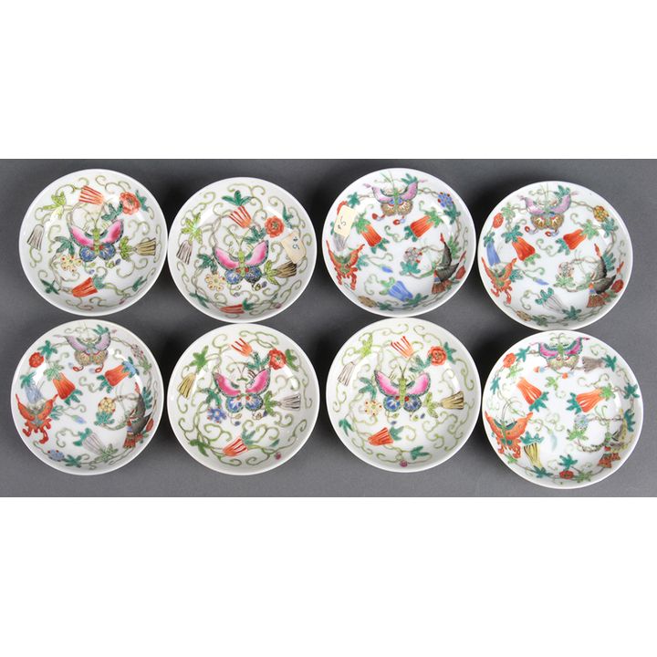 Chinese Porcelain Sauce Dishes, Butterflies