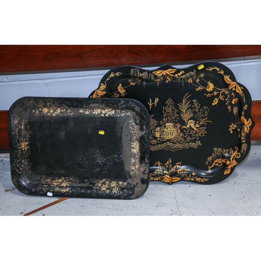 Two Painted Tole Serving Trays