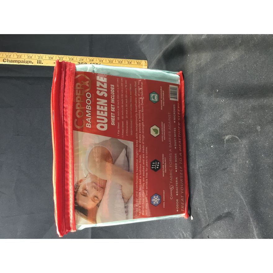 Copper X Bamboo Essence Queen Size Sheet Set- Baby Blue