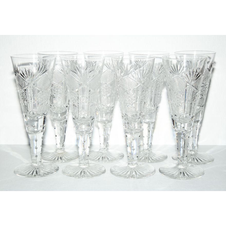 Eight Cut Crystal Water Goblets