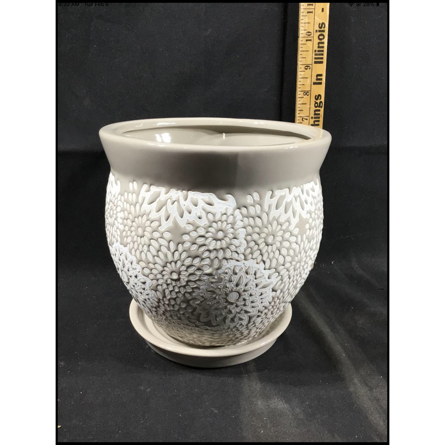 Southern Patio 7" Ceramic Planter - Farrah (Grey)