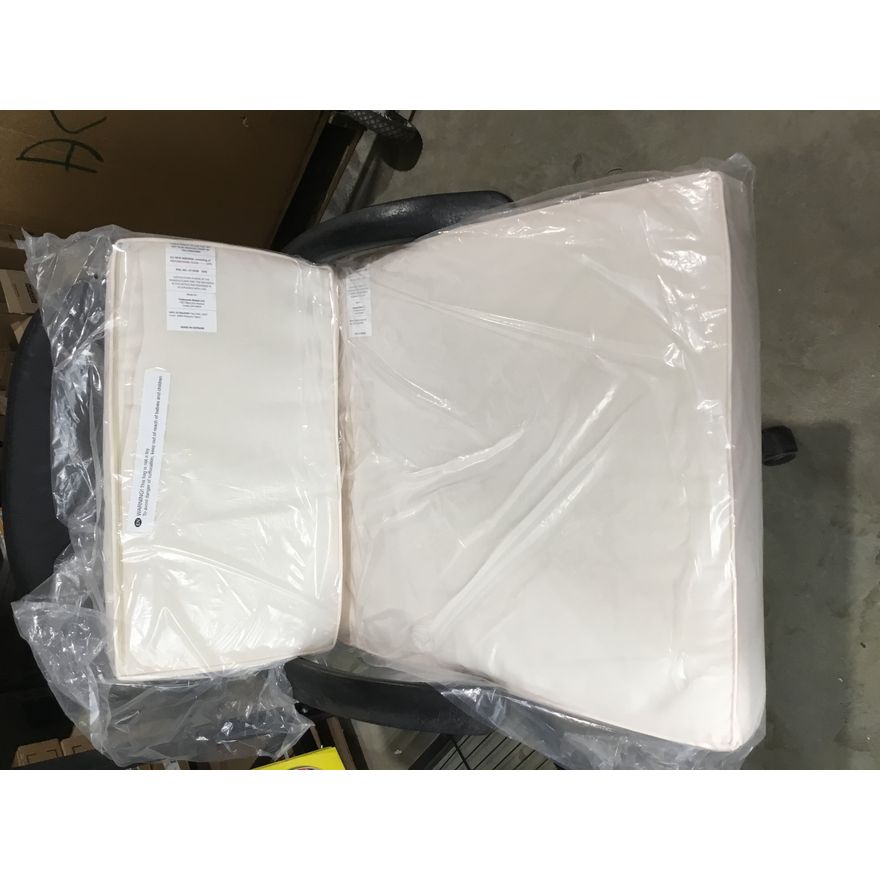 Set Of 2 Patio Cushions Cream Color - Back Cushion Measures 11" x 21" & Seat Cushion 21" x 24"