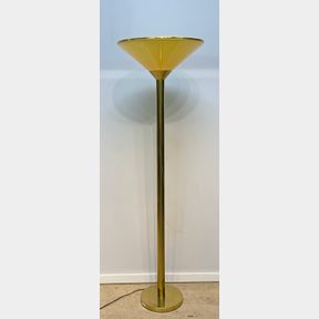 MODERN NESSEN STUDIO TORCHEIRE BRASS 65" FLOOR LAMP.