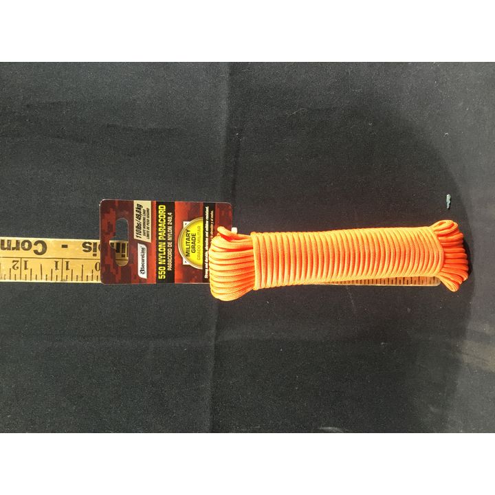 Secure Line 550 Nylon Paracord, Orange, 50ft x 5/32 in