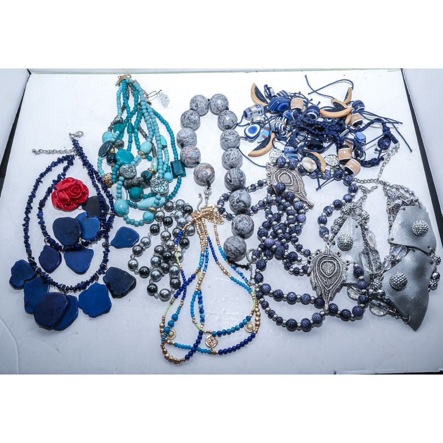 A Group of Chunky Blue Necklaces