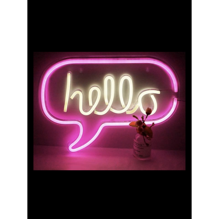 Neon Shop "Hello" Sign