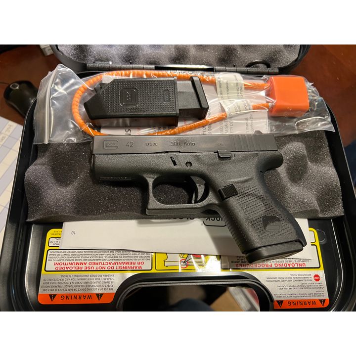 Glock 42 Black Synthetic 380 Semi-Automatic w/ 2-6rd Magazines