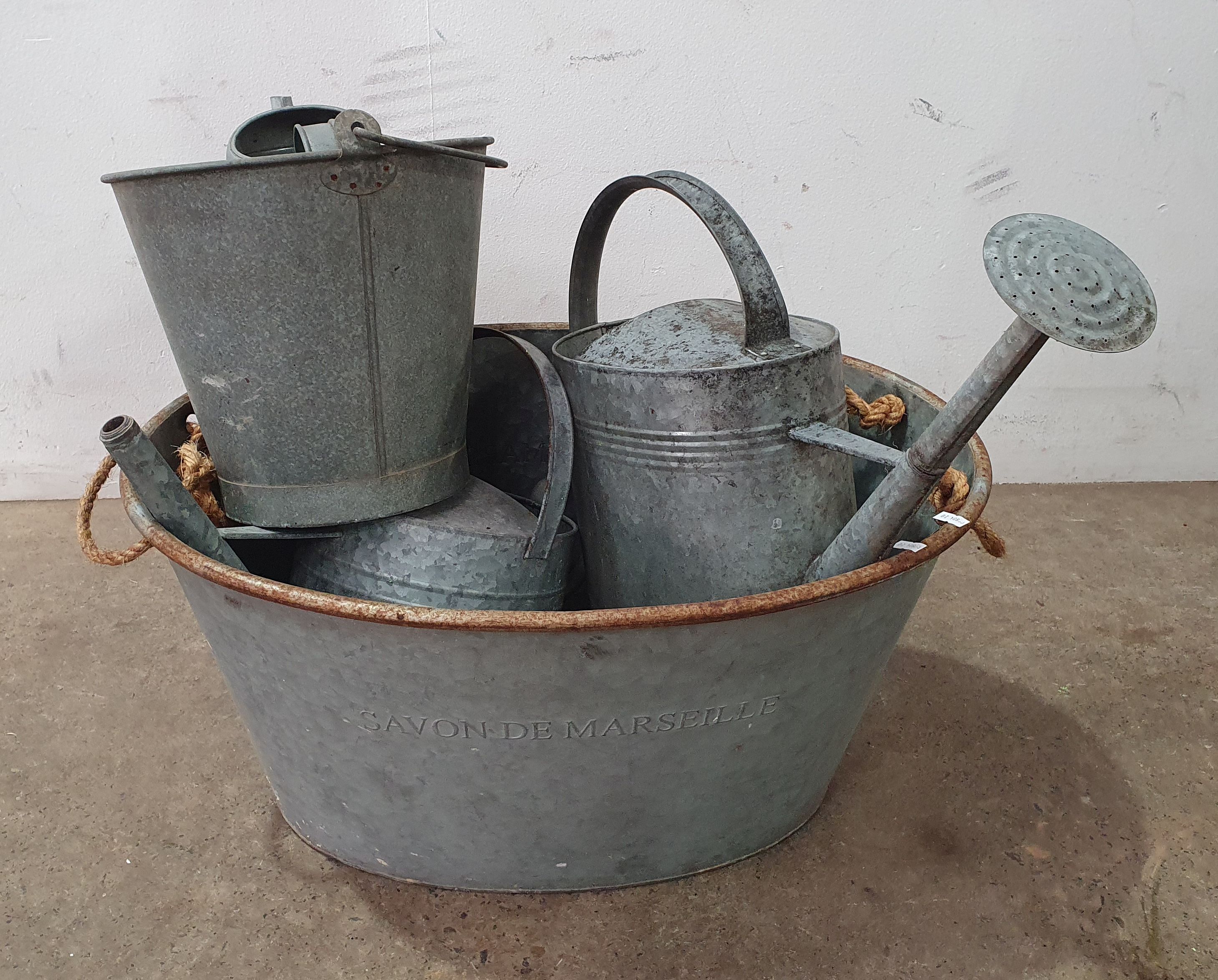 A Group Of Aluminium Garden Items