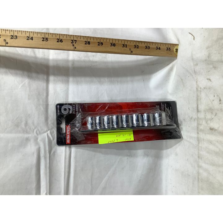 Ultra Steel 9 Piece Metric 3/8" Drive Socket Set, 6 Point, 10-19 MM