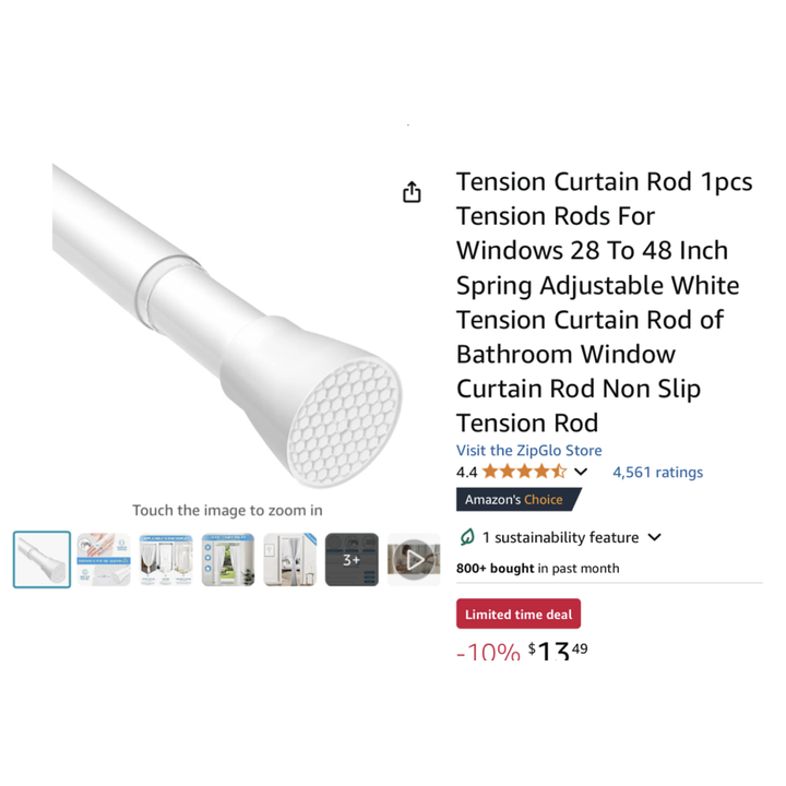 AIROYO Tension Shower/Window Curtain Rod 24" - 48" Adjustable