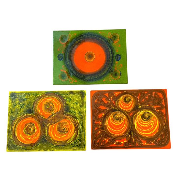 Mid Century Space Age RENEE NEUE for HUTSCHENREUTHER Wall Plaques, Three