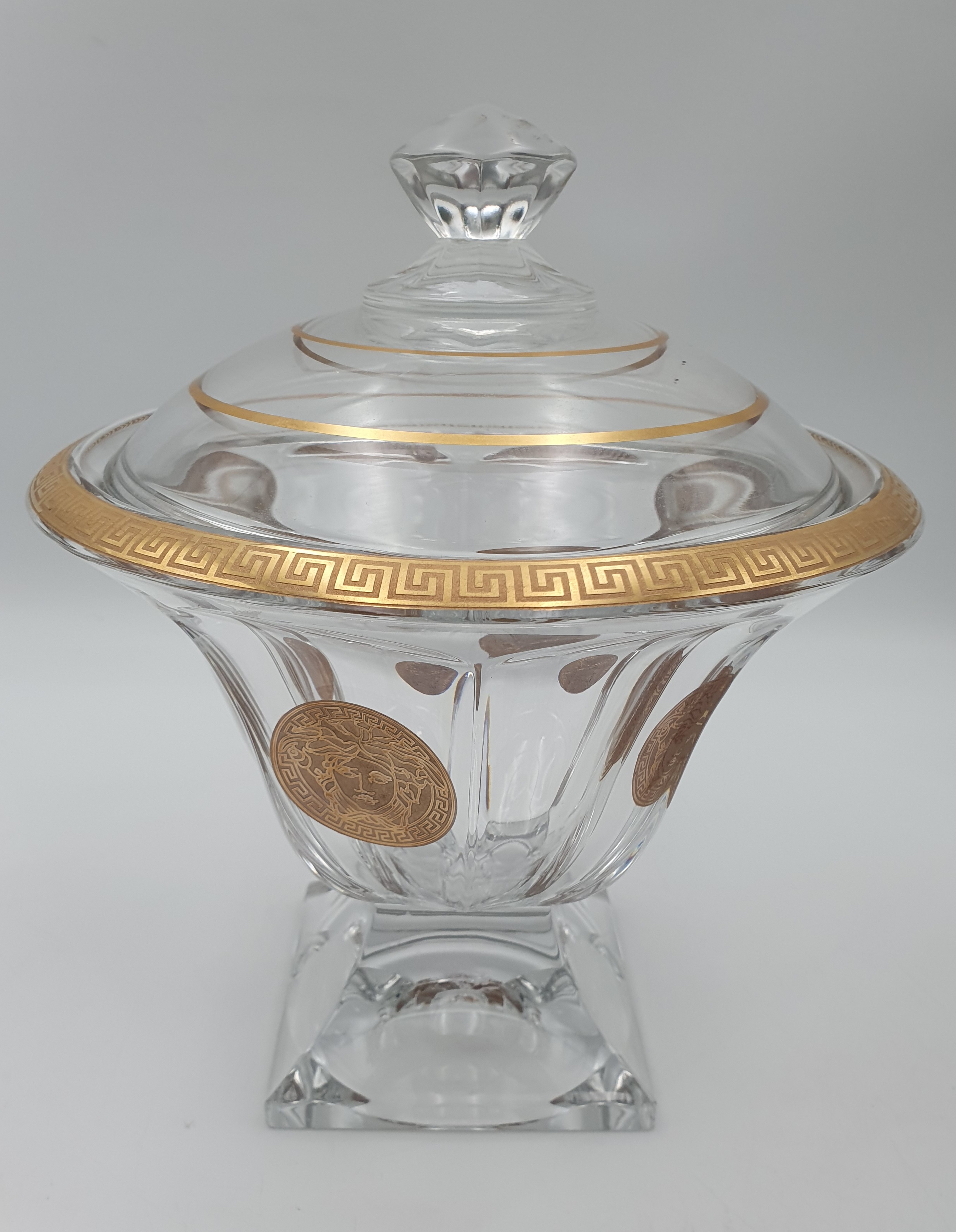 501 · A BOHEMIAN CRYSTAL VERSACE JAR AND COVER
