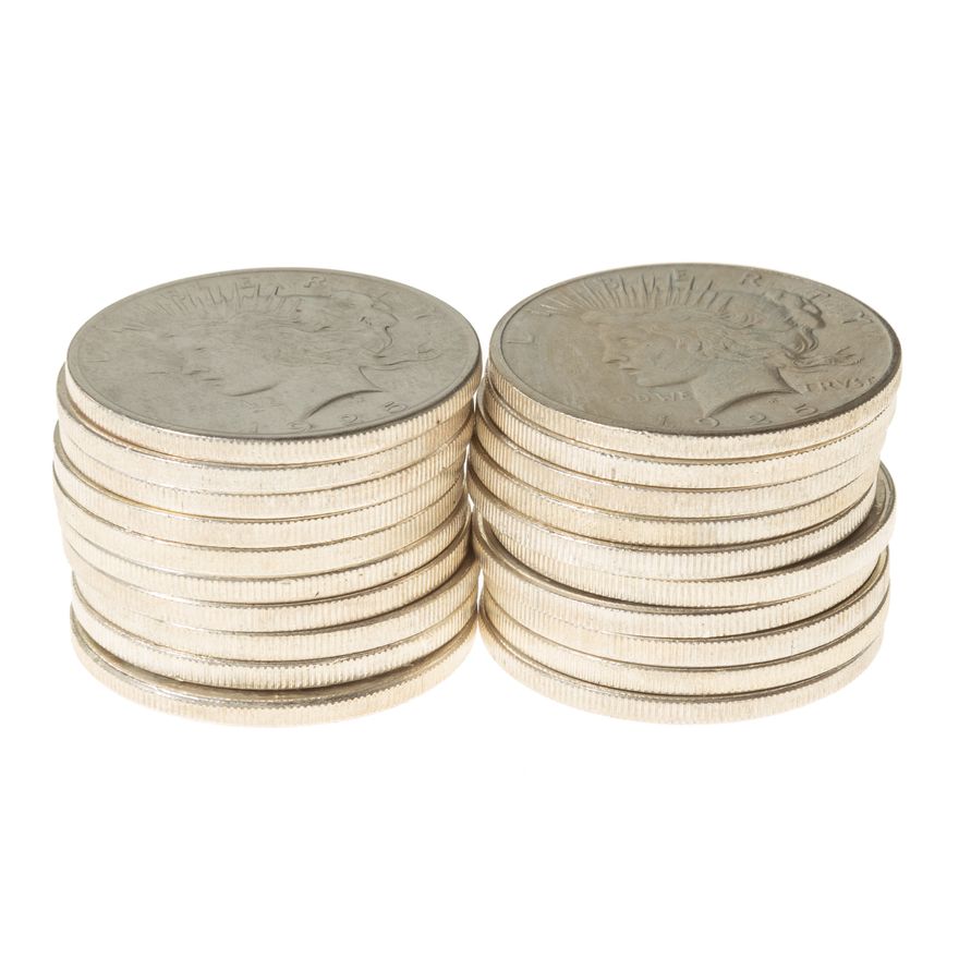 Mixed Roll of Higher Grade (58-63) Peace Dollars