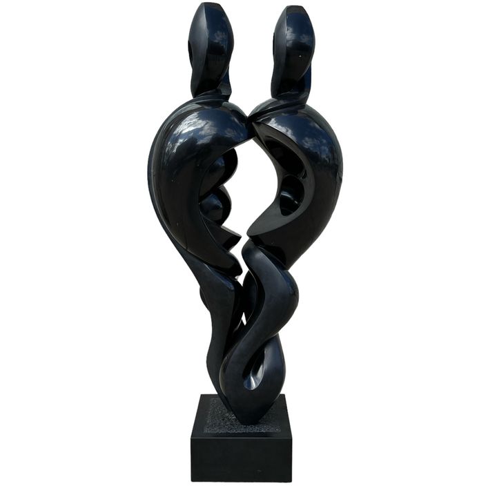 Monumental Black Granite Biomorphic Post Modern Sculpture