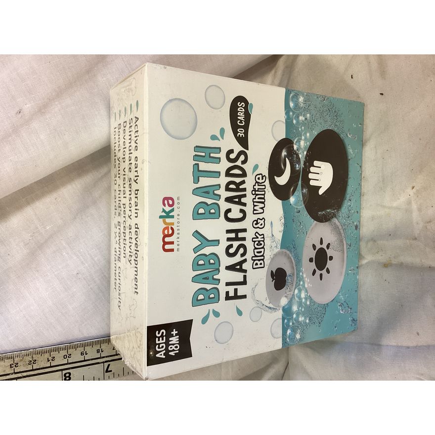 Merka Baby Bath Flash Cards- Black & White (30 Cards) Ages 18M+