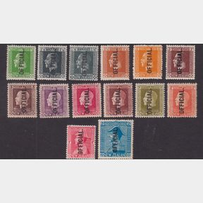 NZ Officials, 1915-26 GV recess set of 6, surface set of 6 (incl 1½d local print…